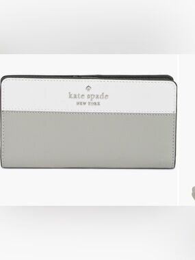 Kate Spade Two-Tone White and Gray Continental Wallet